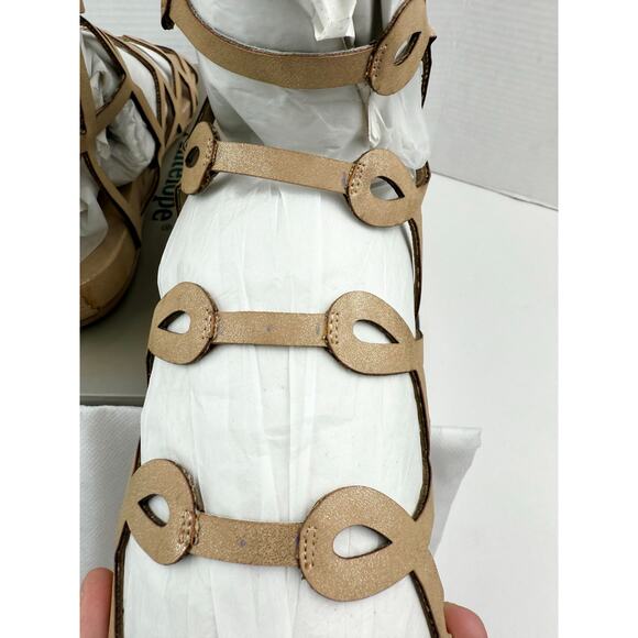 Antelope Laser Cut Gladiator Gold Metalic Womens Sandals 129 Size EU 40 US 9 NEW - Picture 10 of 13